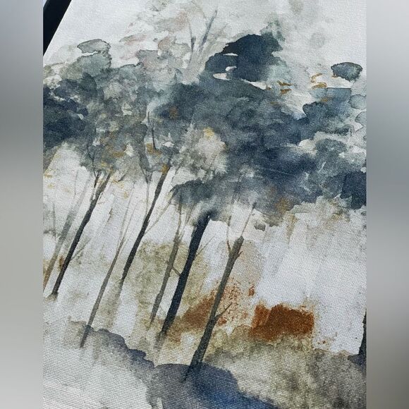 Maya Woods “Autumn Indigo” Landscape Wall Art Print on Classic Canvas - Picture 14 of 16